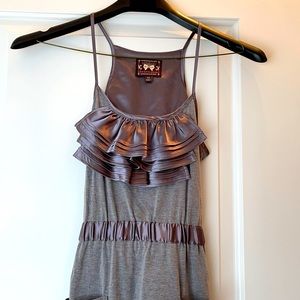Grey Jersey and Satin Mini dress